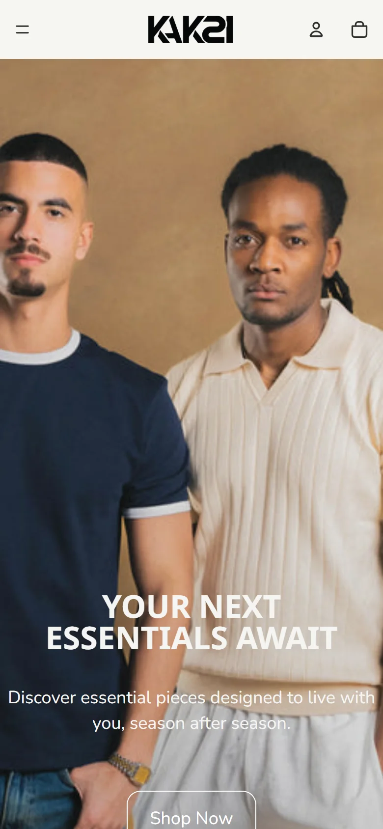 E-commerce Website for a Local Brand — Mobile view
