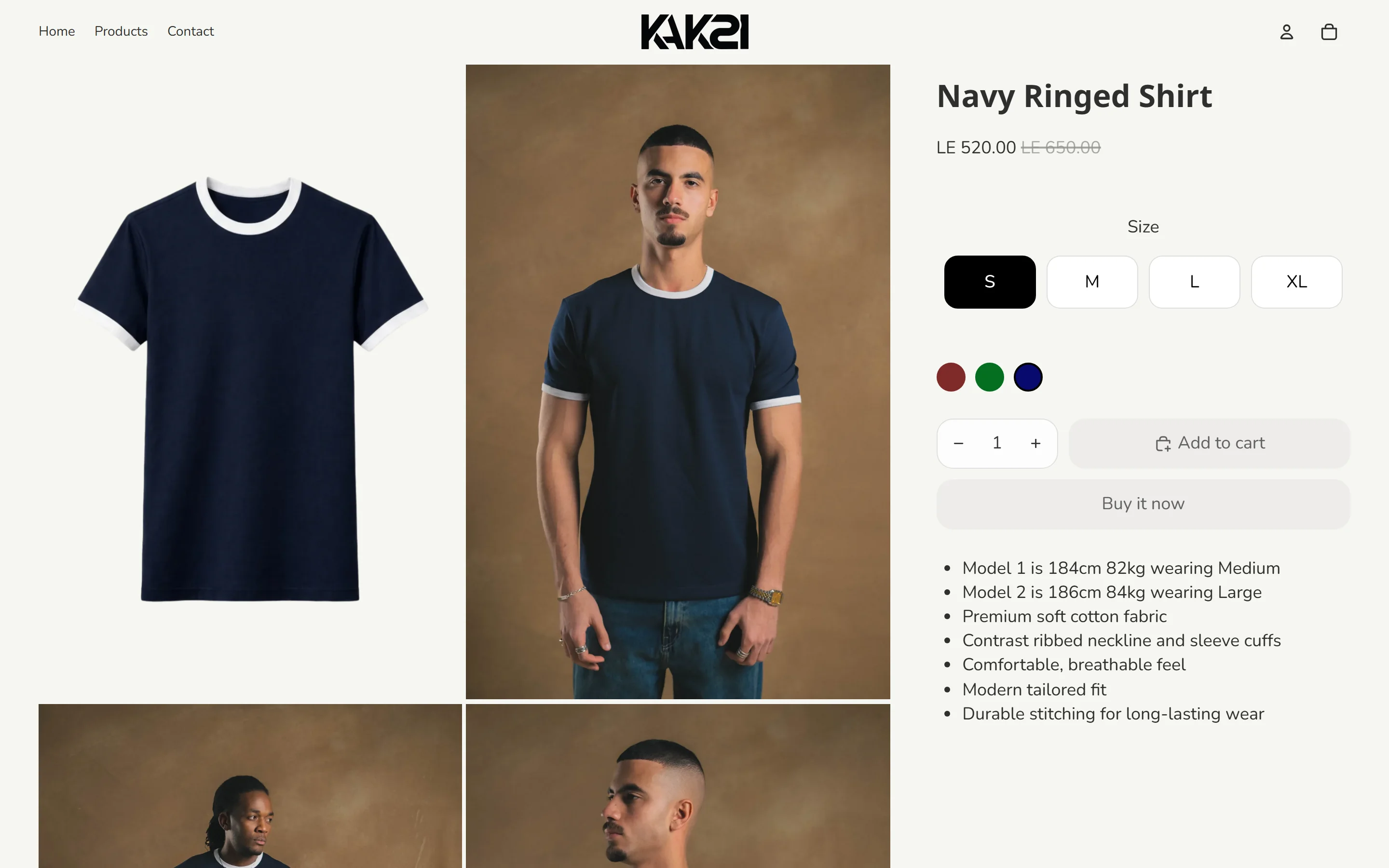 E-commerce Website for a Local Brand — Product page