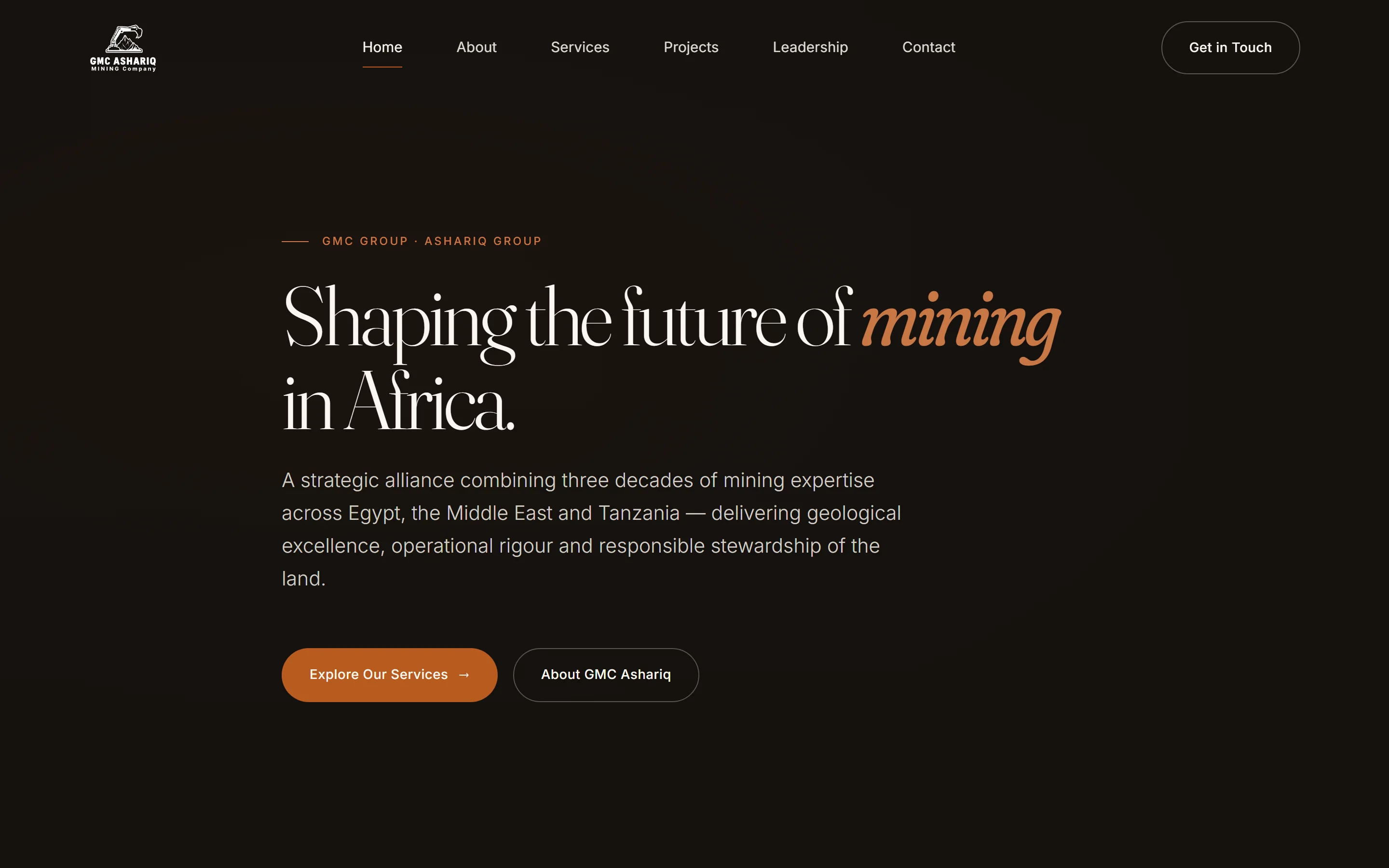 Corporate Website for a Geology Company — Homepage